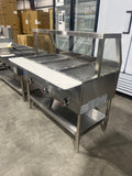 3 Bay GAS Steam Table w/Sneeze Guard
