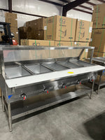 5 Bay GAS Steam Table w/Sneeze Guard