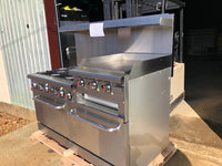 CES 60" Double Oven with 6 Burners and Raised 24" Griddle